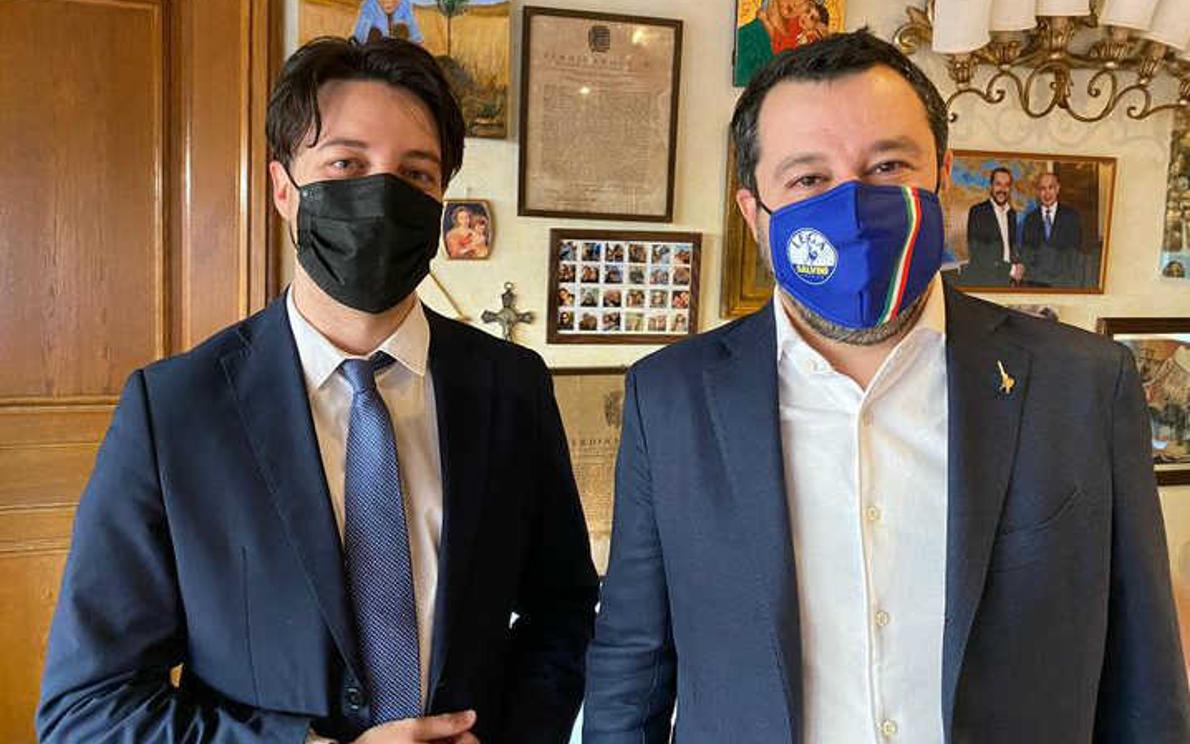 Alberto Stefani e Matteo Salvini