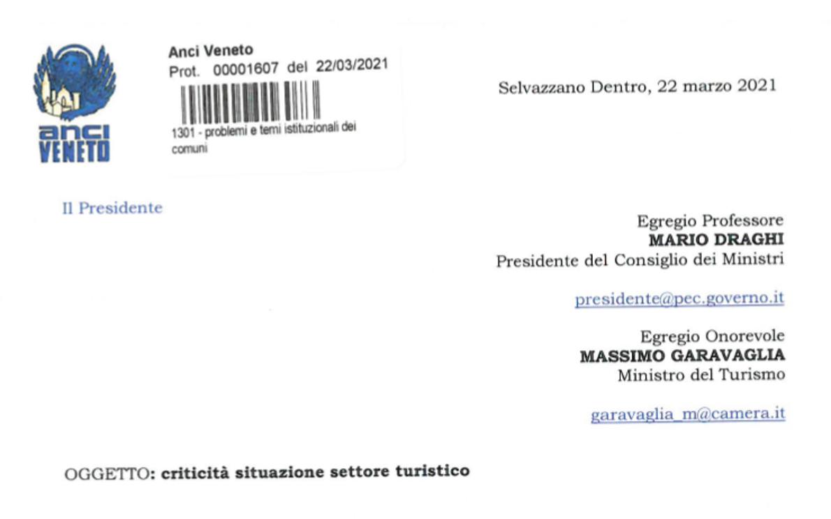 La lettera dell&#8217;Anci Veneto al Governo
