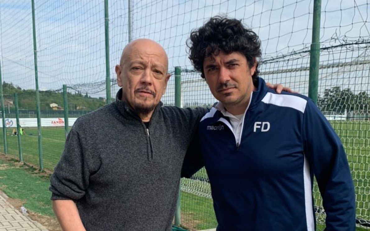 Enrico Ruggeri con l’allenatore Filippo Damini