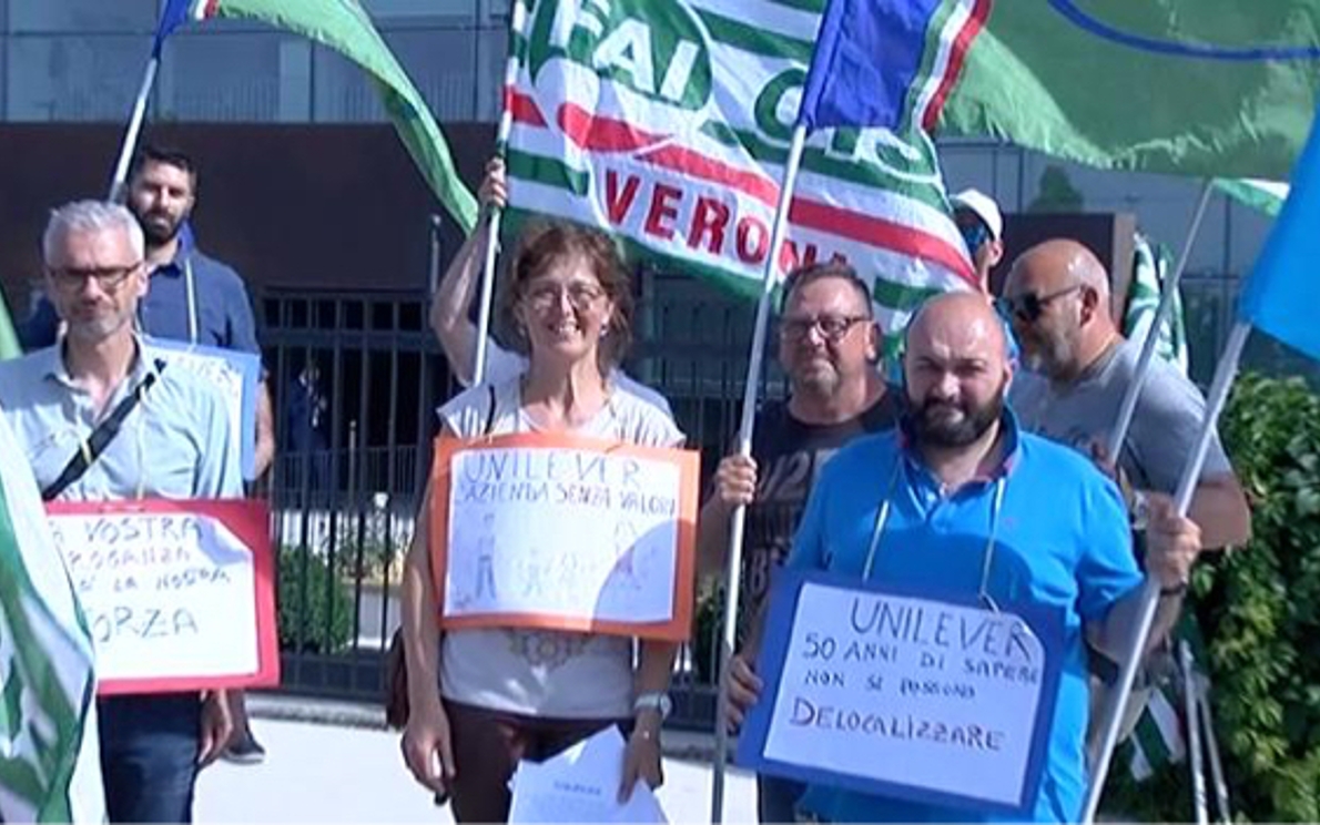 Protesta lavoratori Unilever