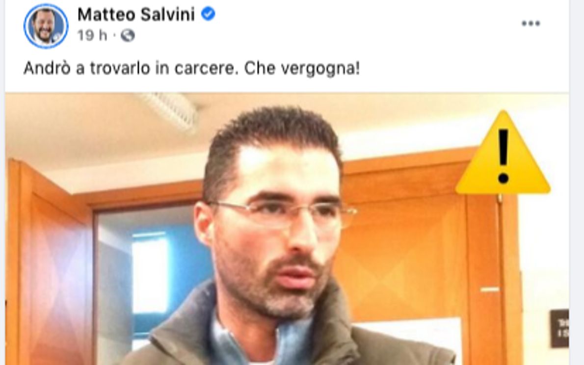 Onichini, il post di Matteo Salvini