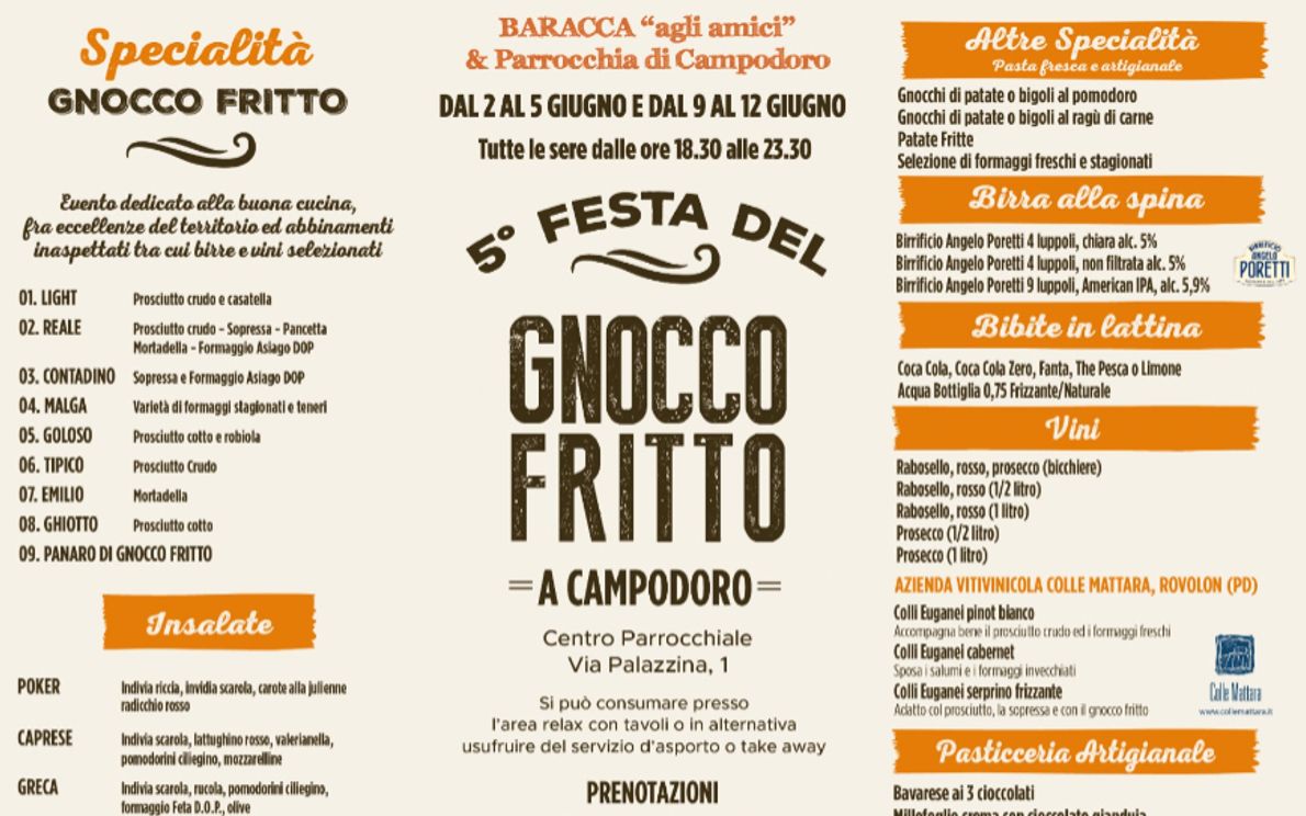 La festa del gnocco fritto a Campodoro