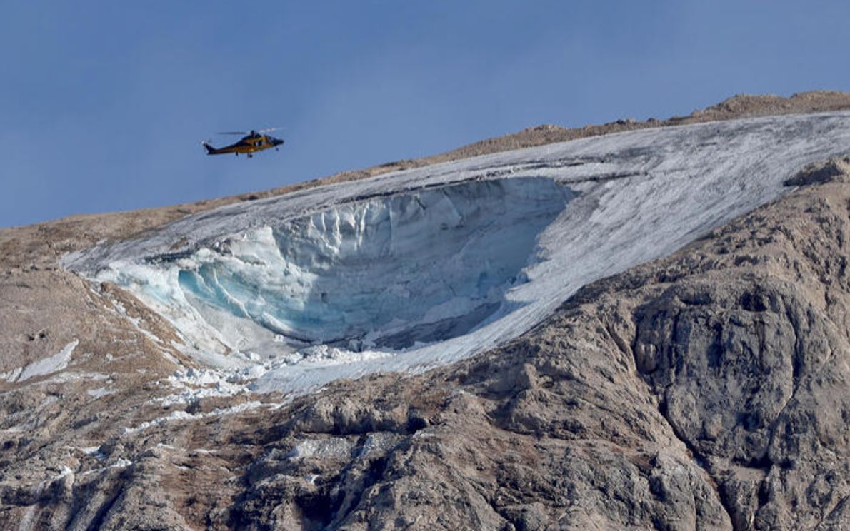 Ghiacciaio della Marmolada dopo la frana