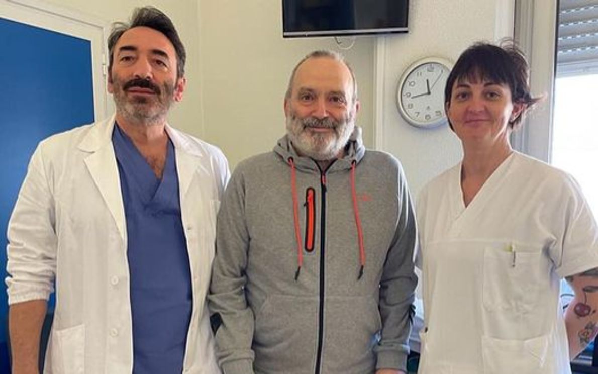 Dr Castiello, paziente e fisioterapista Sgarbossa