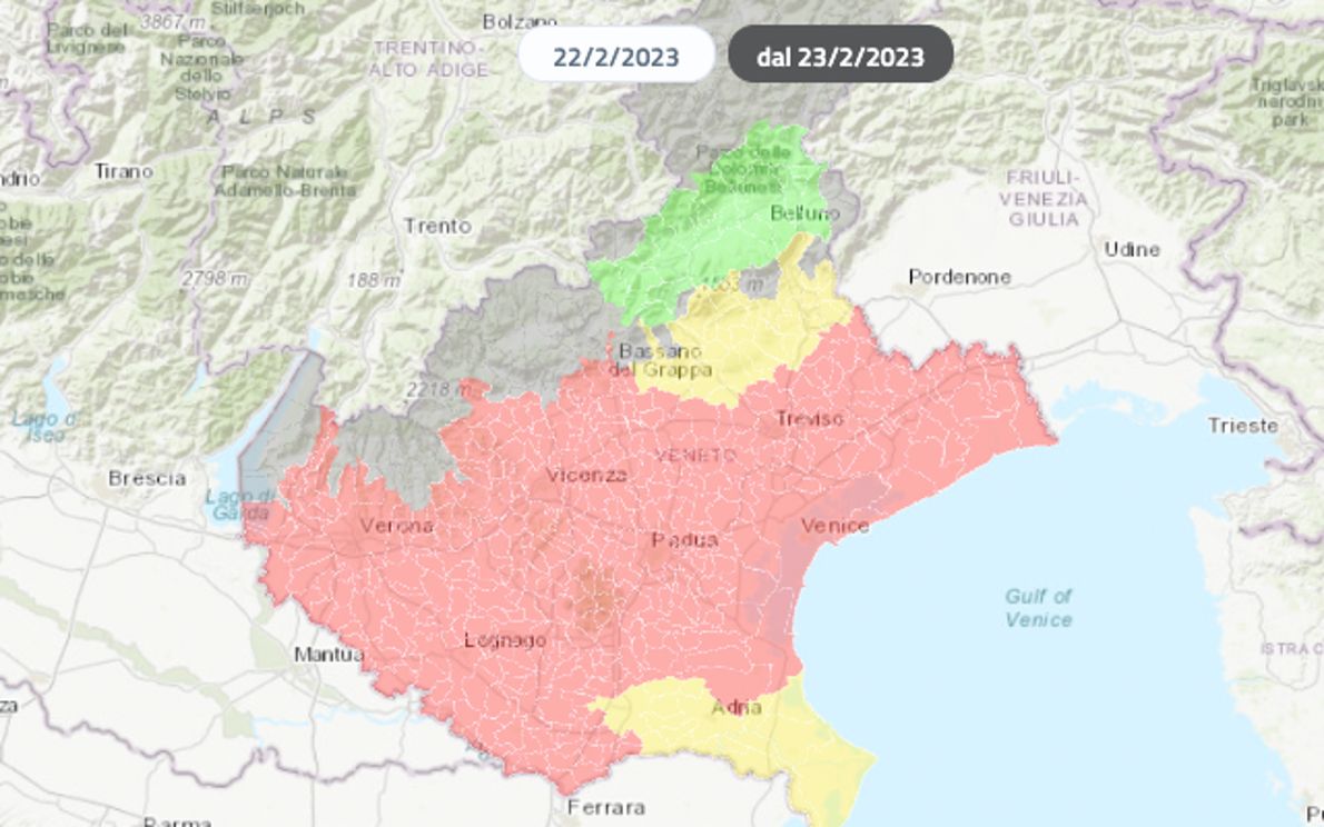 Pm10, semaforo rosso (foto: Arpav)