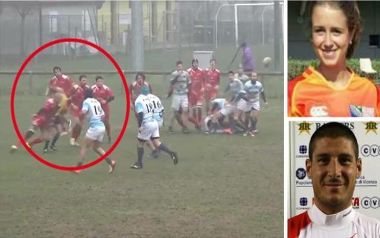 Placcaggio violento all’arbitro donna