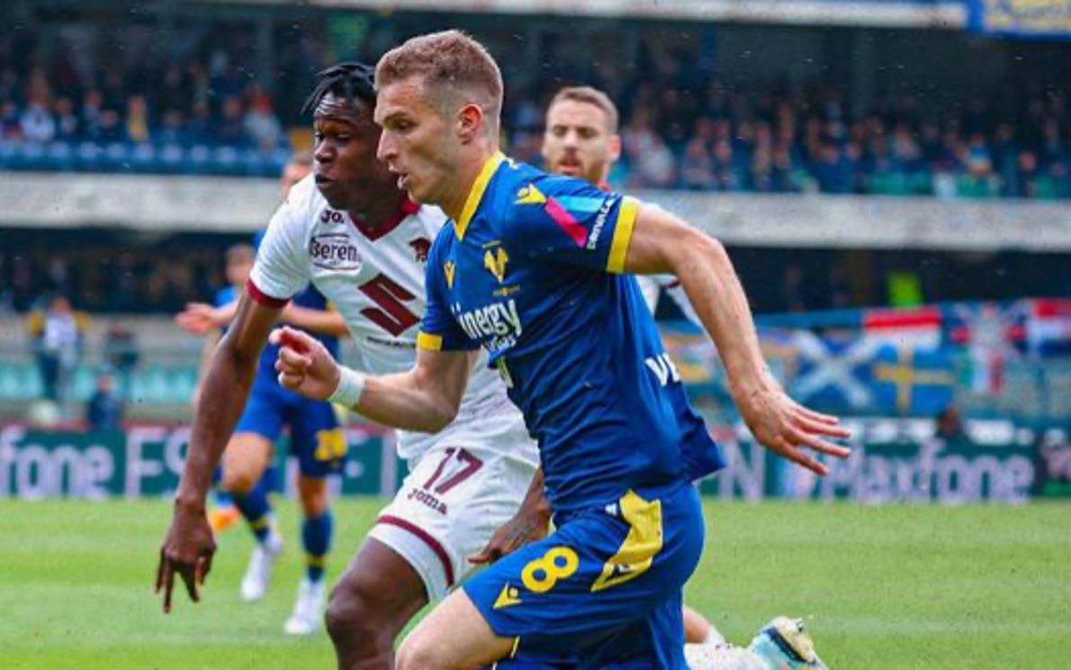 Lazovic col Torino (foto Grigolini/Hellas Verona)