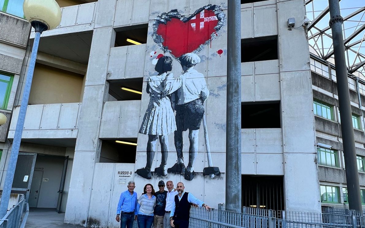 Il murale all’Euganeo di Alessio B