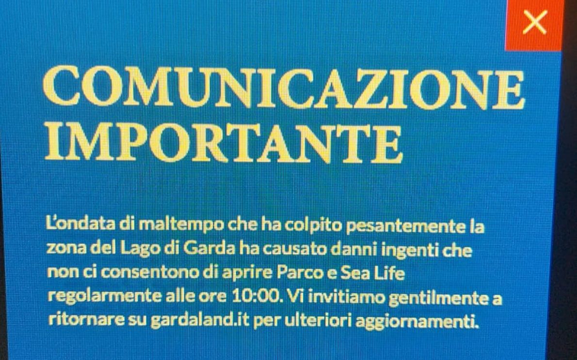 Gardaland chiuso per maltempo