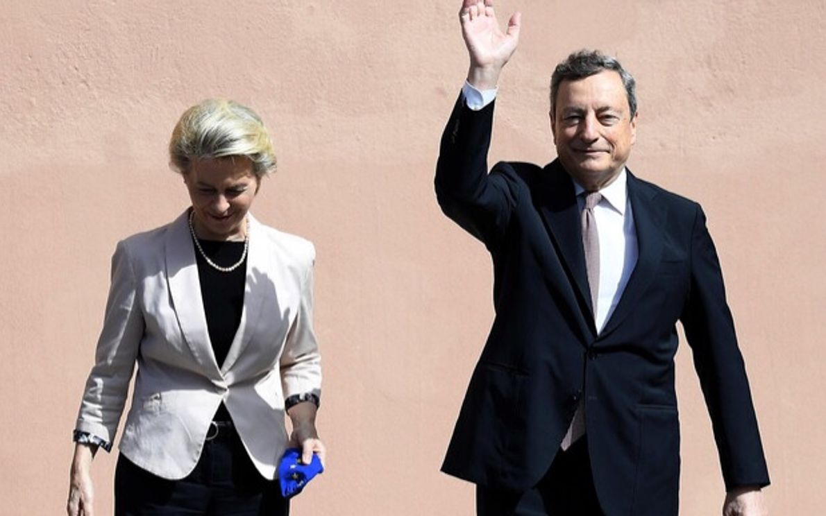 Von der Leyen e Draghi