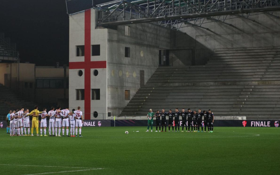 Padova-Catania, minuto di silenzio (Foto Catania)