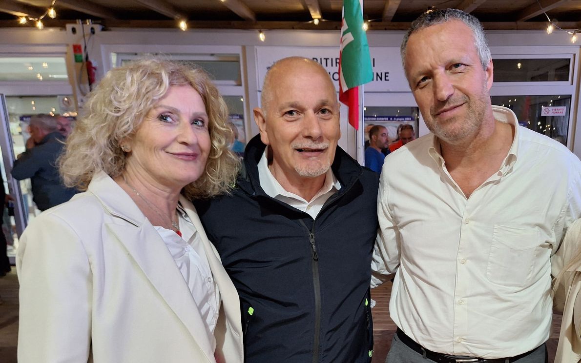 Simonetta Cavedini con Tosi e Claudio Perbellini