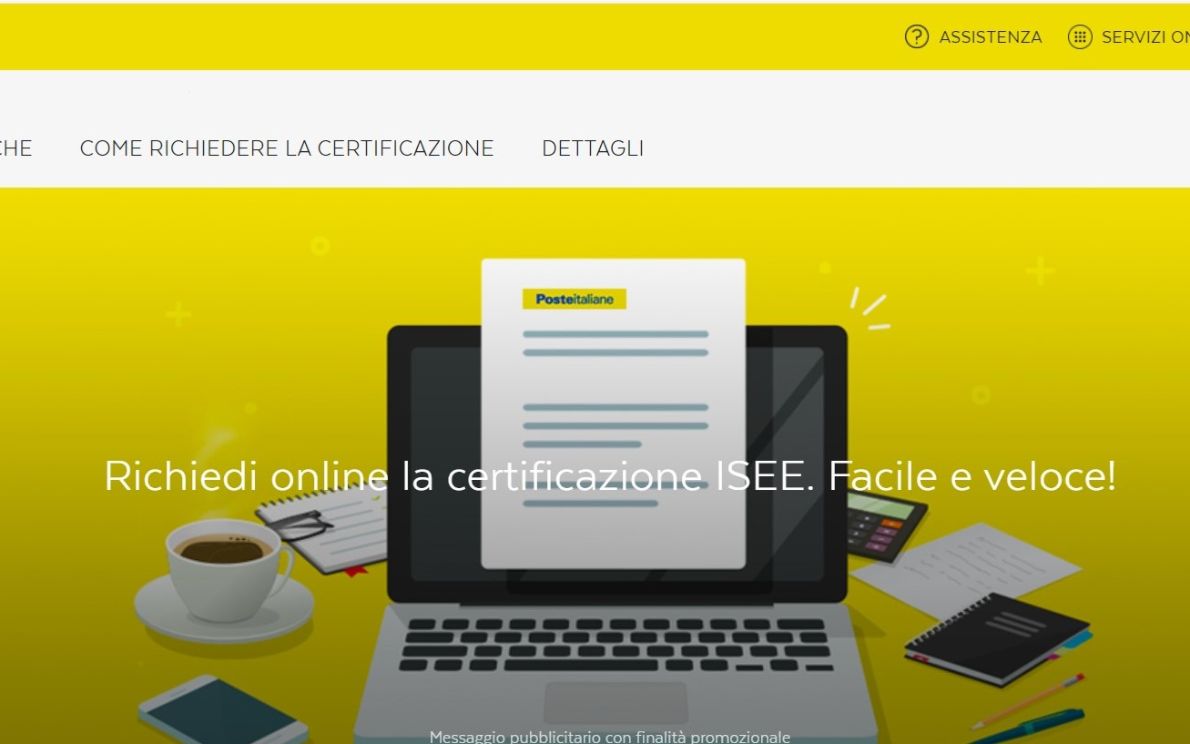Isee sul sito di Poste Italiane