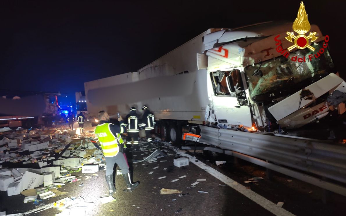 Il camion tamponato