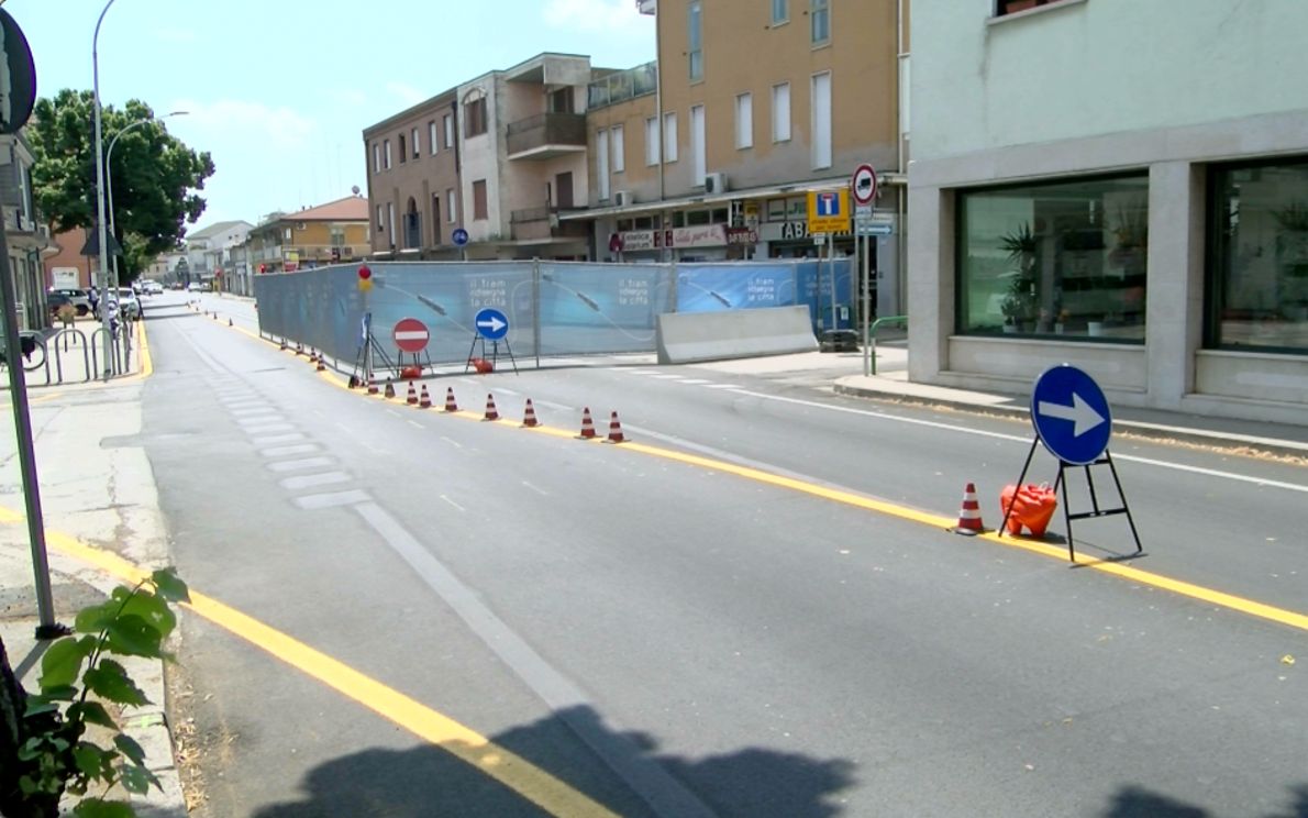 Lavori tram a Voltabarozzo