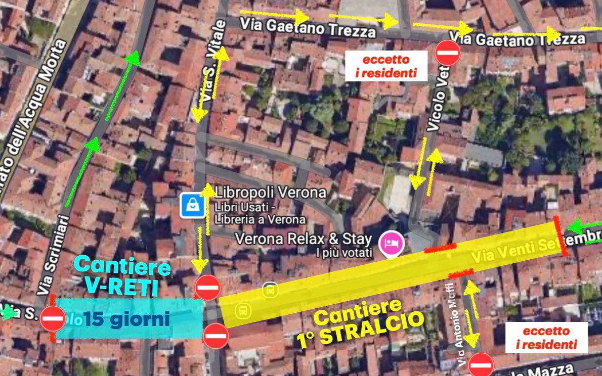 Mappa lavori Veronetta filobus