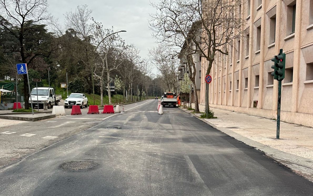 Asfalto nuovo in via Oriani