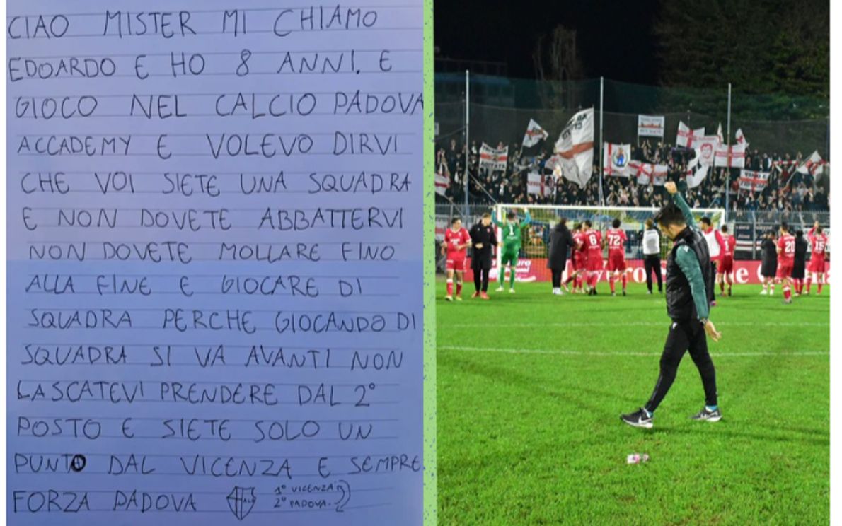 La lettera di Edoardo e mister Andreoletti