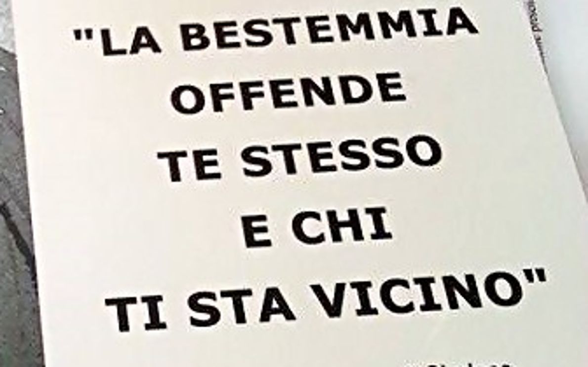 Cartello anti bestemmie