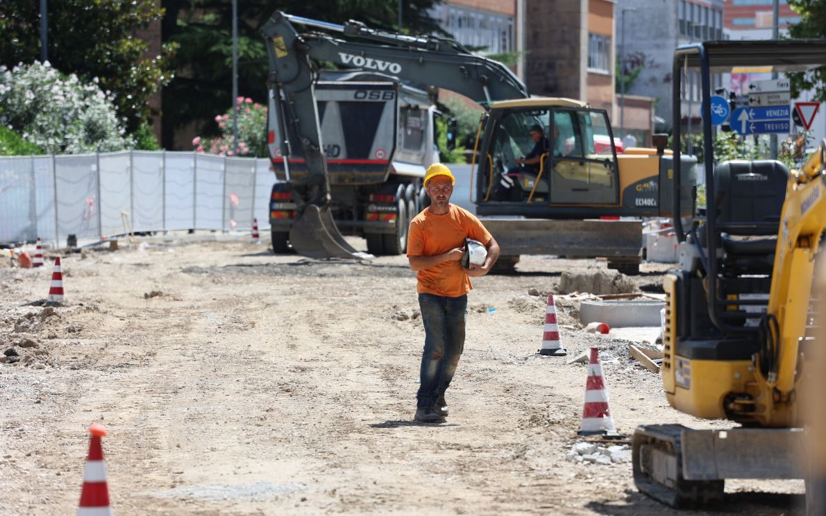 Un cantiere del tram