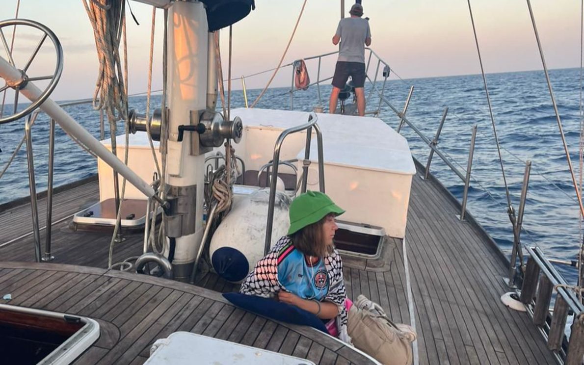 Greta Thumberg a bordo della nave