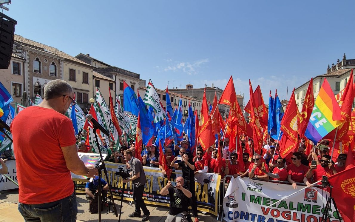 Manifestazione sindacati a Mestre