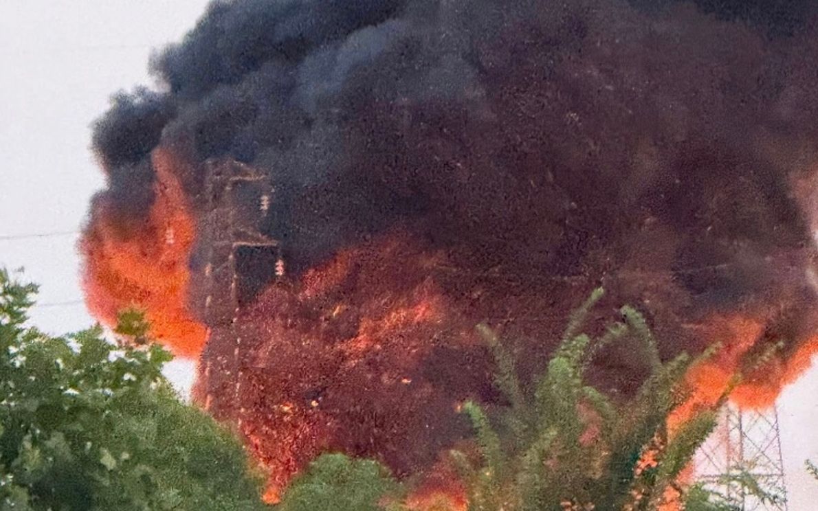 Incendio a Villafranca (foto Facebook sindaco Tonazzo)