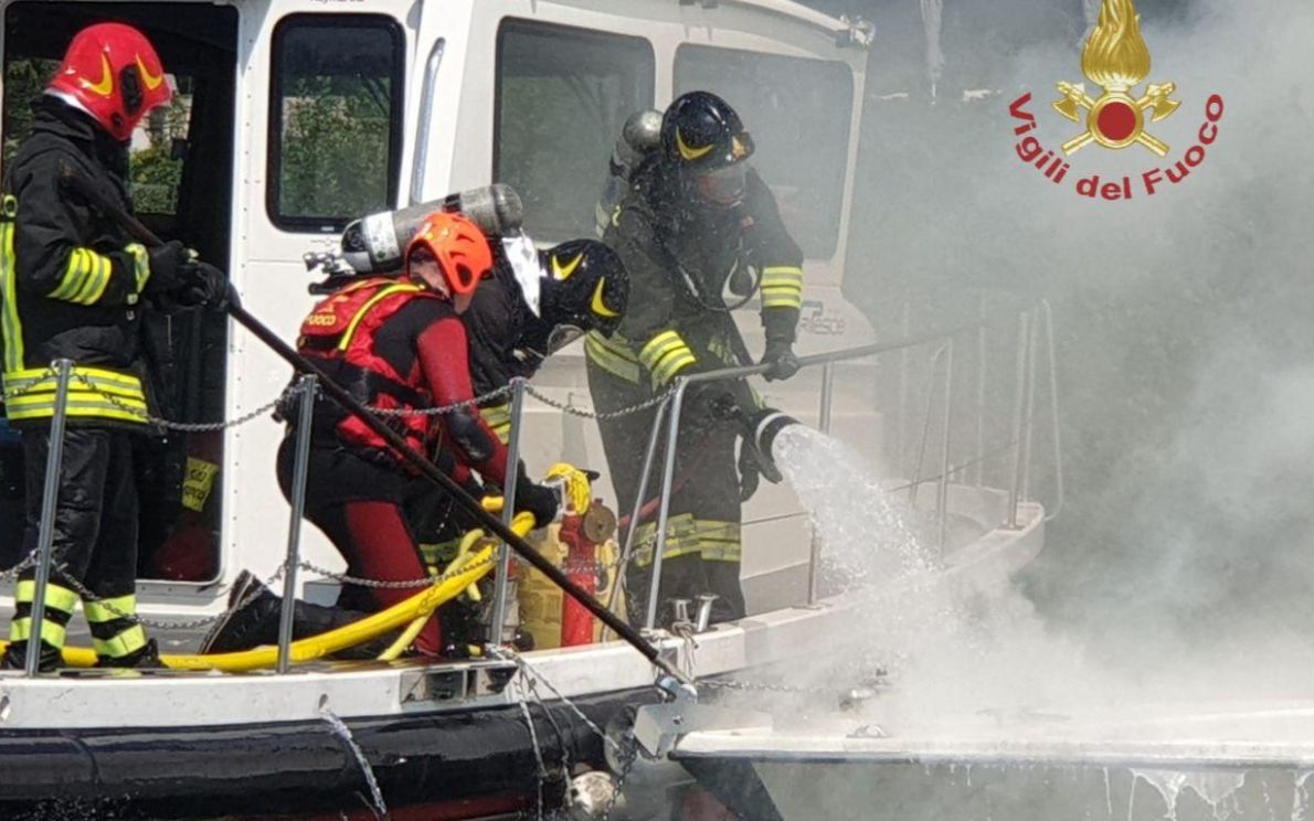 I vigili del fuoco sul posto