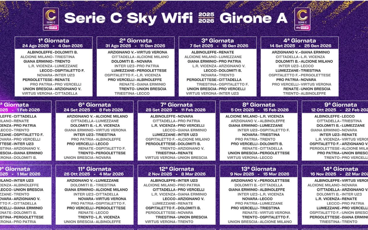 Calendario Cittadella