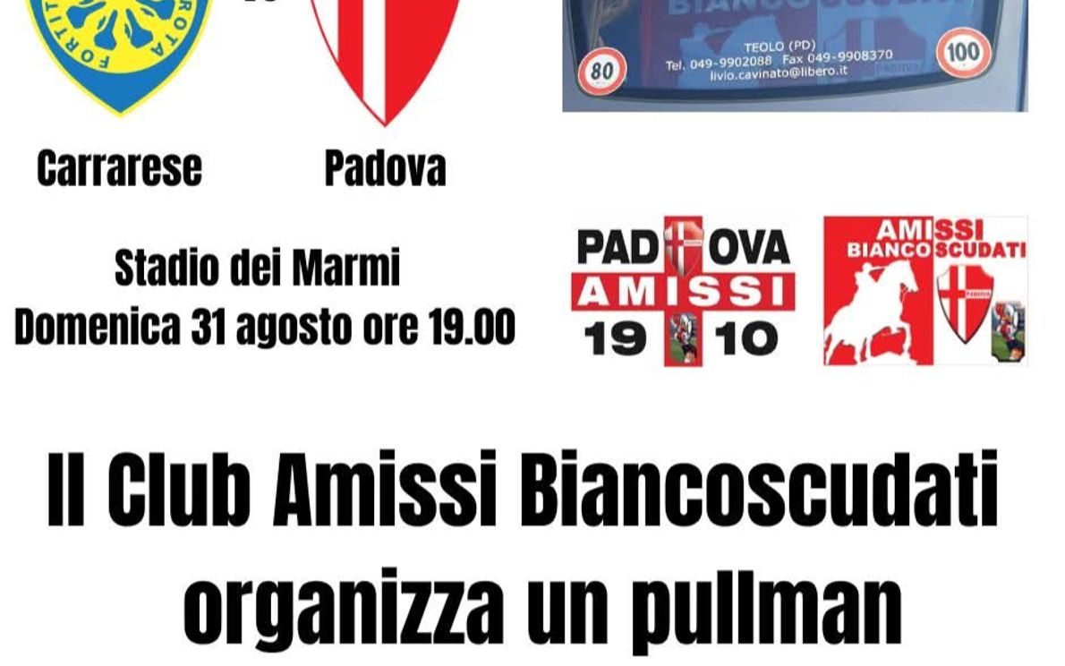 Il pullman degli Amissi per Carrara