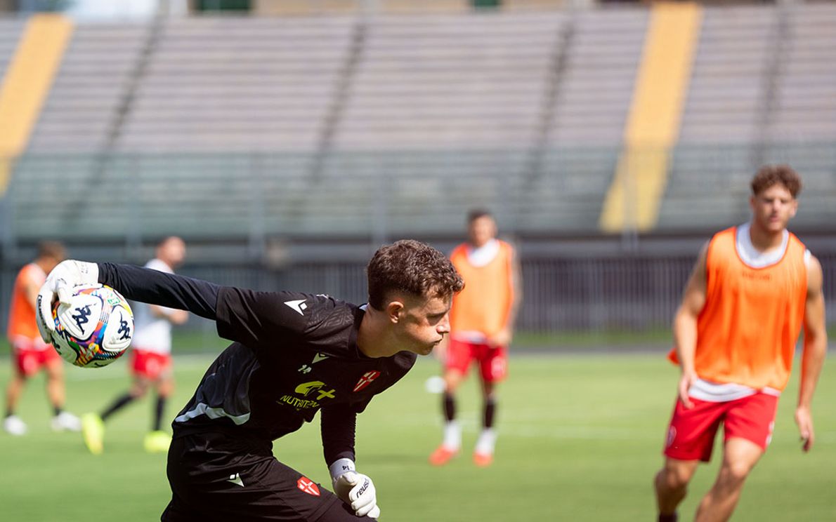 Allenamento del Padova, Mattia Fortin