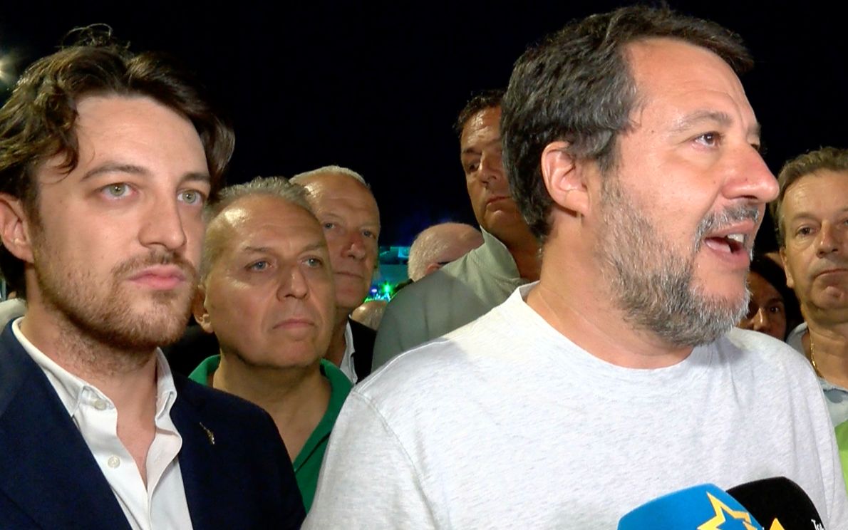 Matteo Salvini con Alberto Stefani
