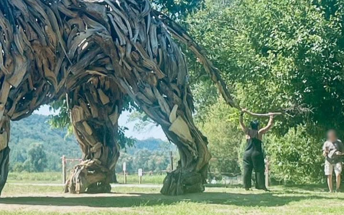 Danneggiato leone di Martalar a Tarzo