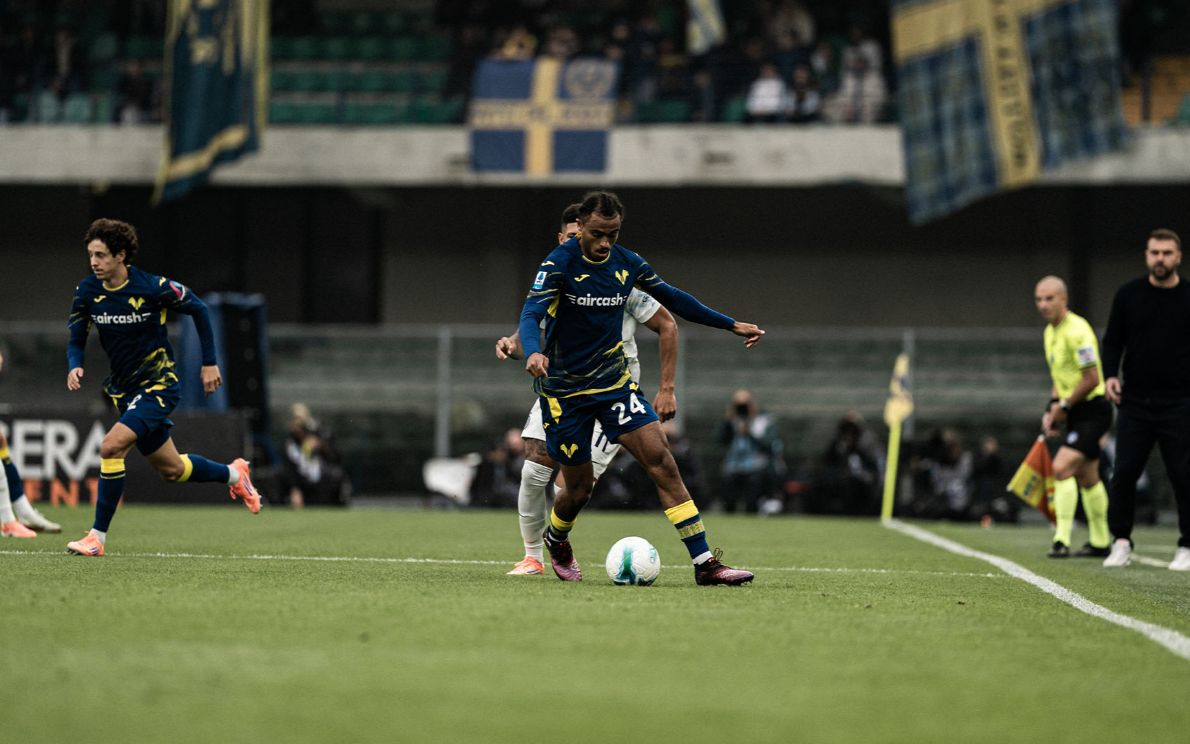 Bernede contro l&#8217;Inter (Grigolini/Hellas Verona)