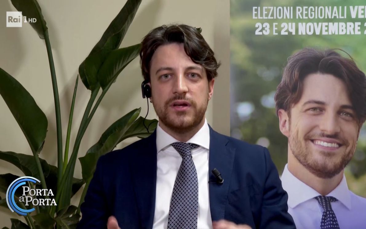 Alberto Stefani a Porta a Porta
