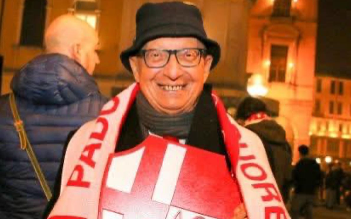 Mario Merighi con il Biancoscudo