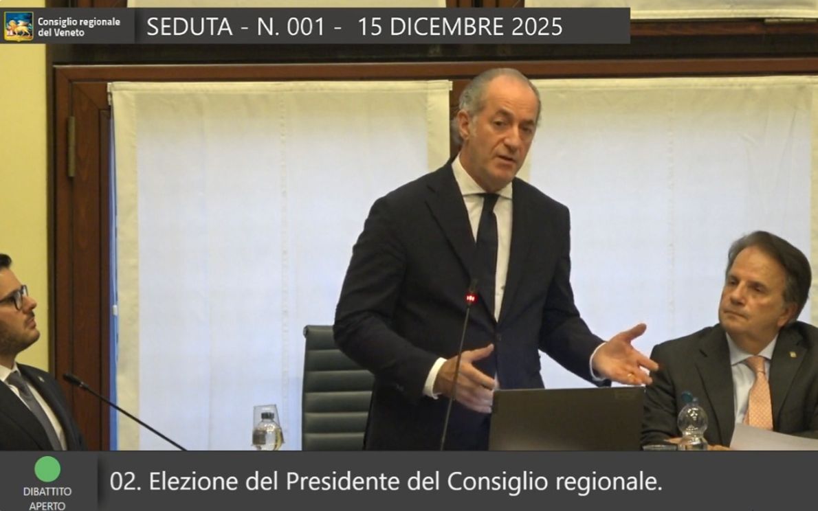 Luca Zaia, presidente del Consiglio del Veneto