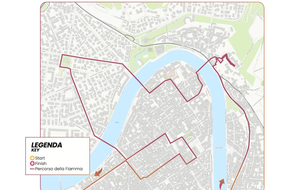 La mappa del passaggio della fiamma olimpica