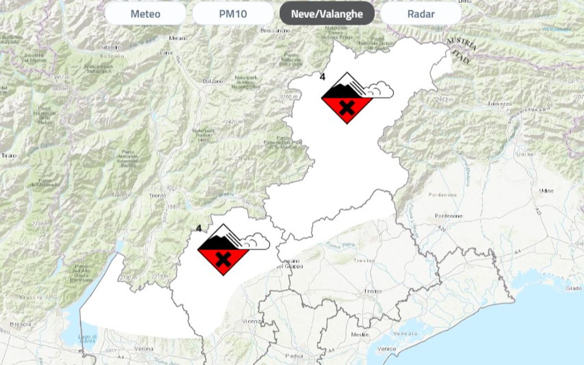 Bollettino ARPAV valanghe