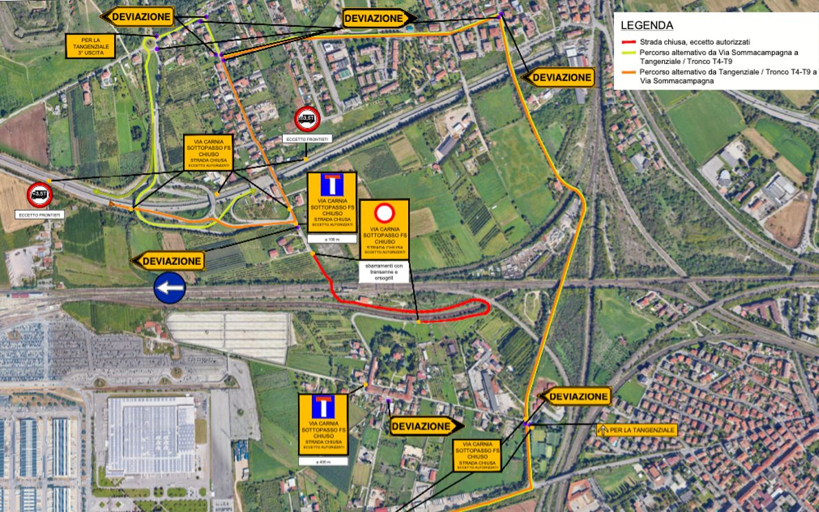 Lavori in via Albere