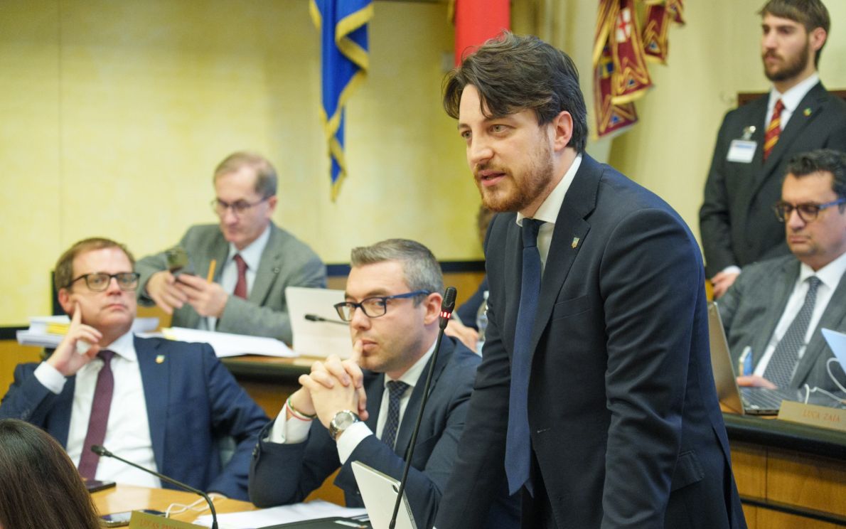 Alberto Stefani in Consiglio Regionale
