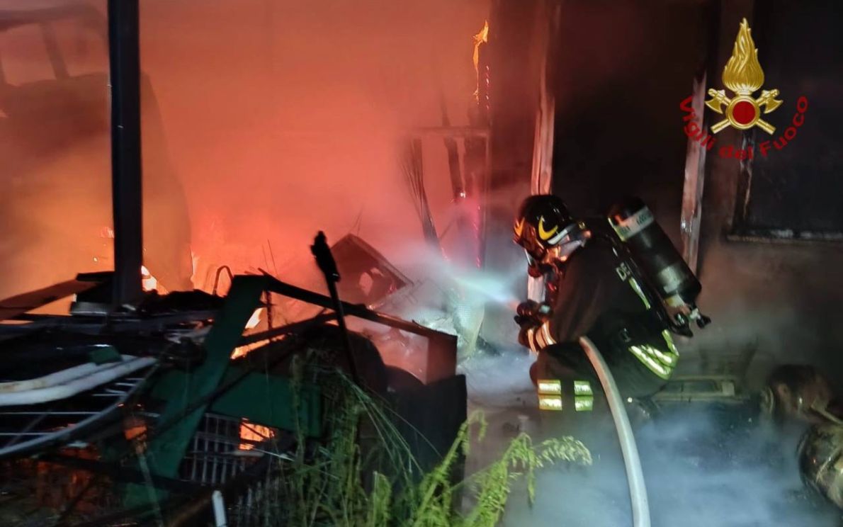 Incendio ex vivaio ad Abano Temre