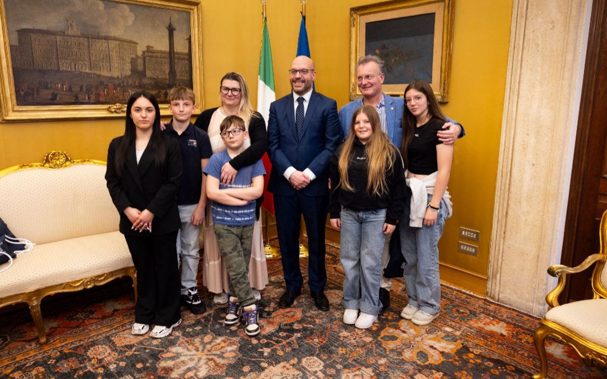 Fontana con famiglie