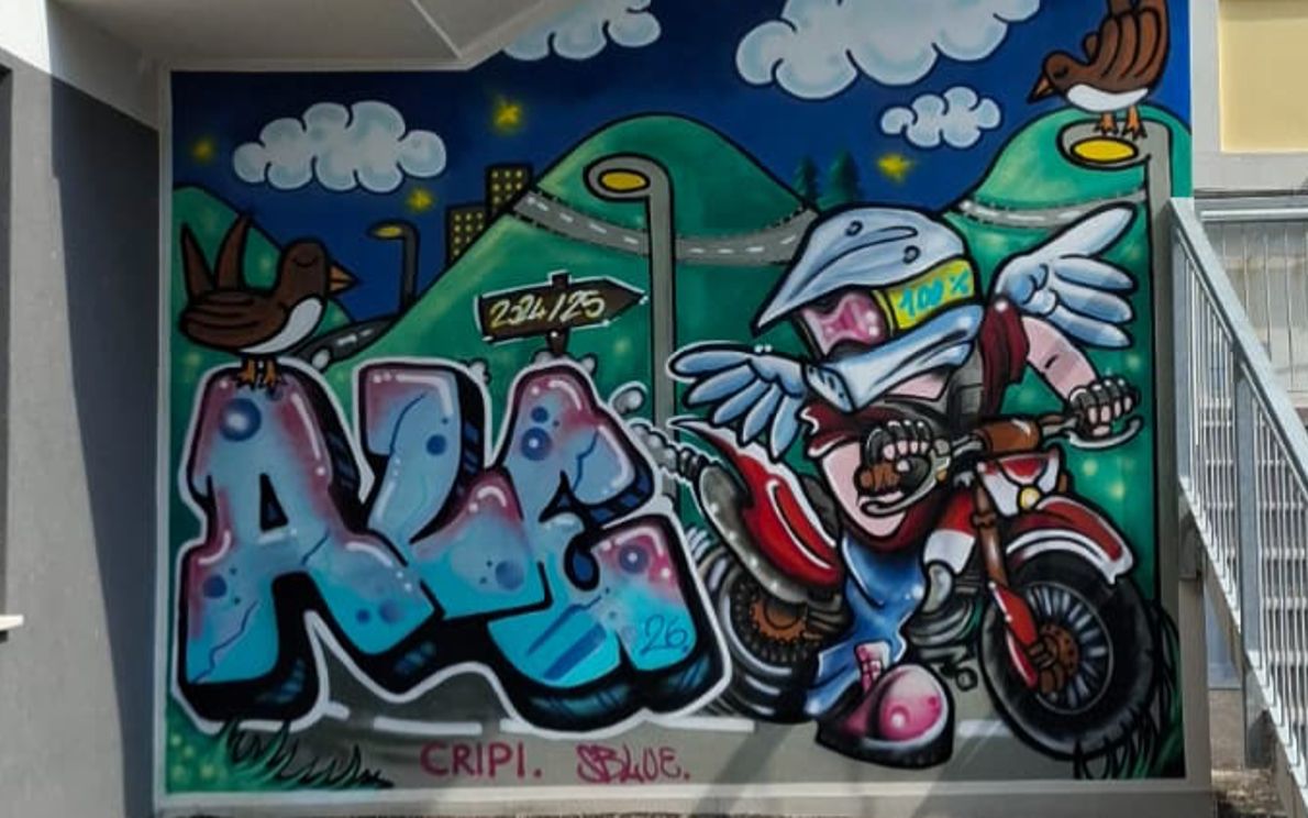 Murale in memoria di Alessandro De Marchi