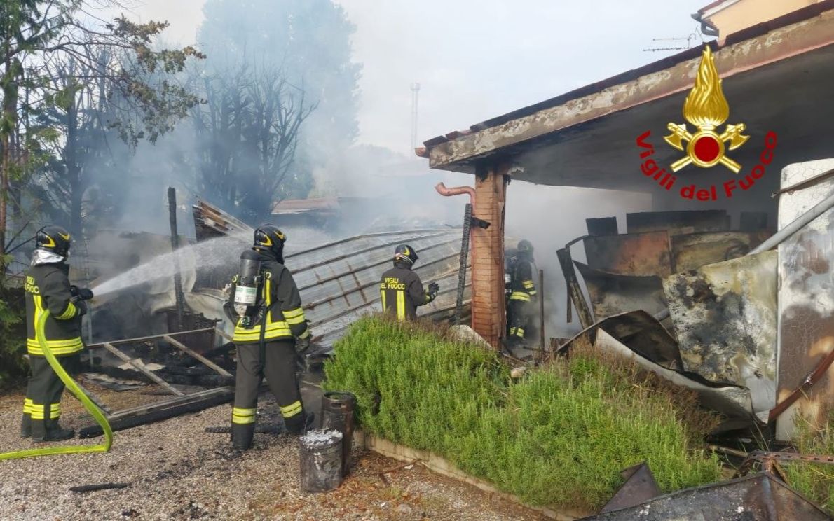 Incendio a Veggiano