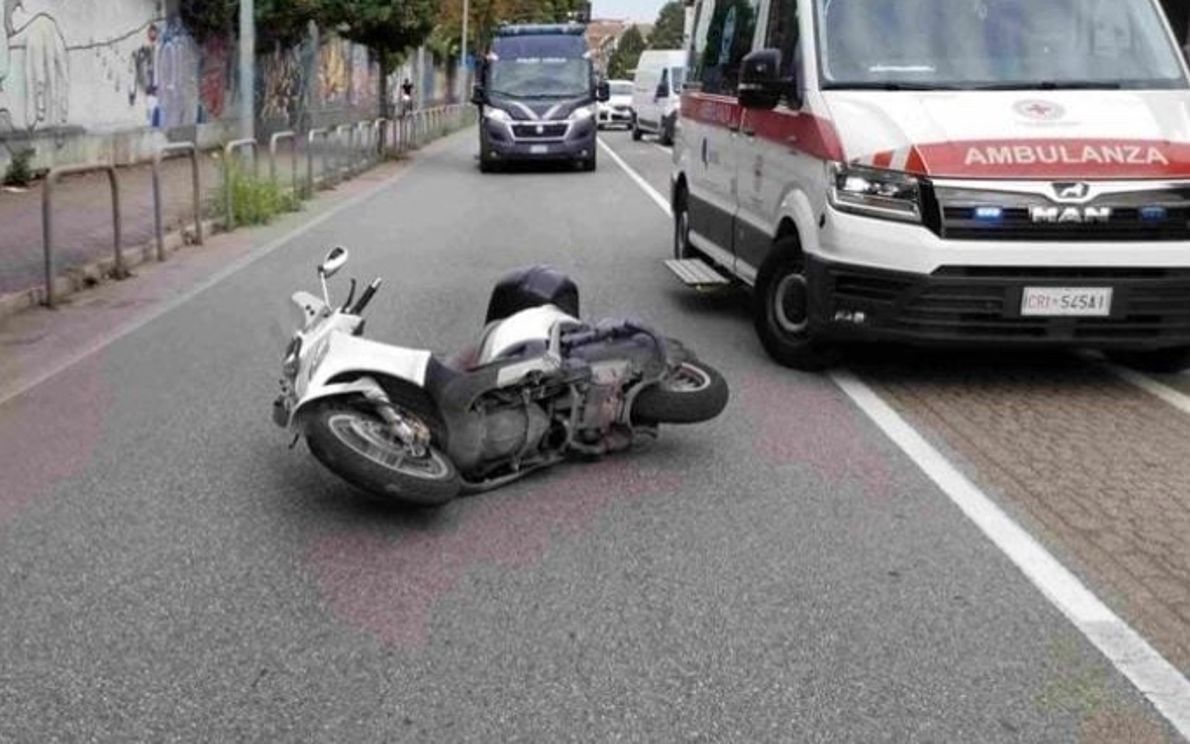 La moto del ferito