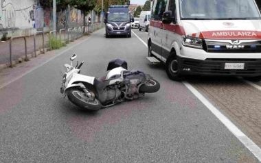 La moto del ferito