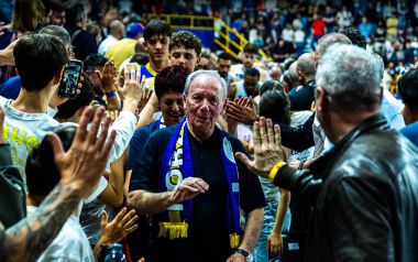 Gianluigi Pedrollo con i tifosi Tezenis