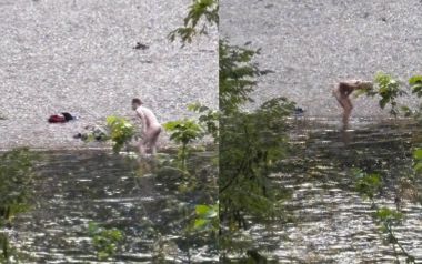 Bagnanti nudi nel Brenta a Campo San Martino