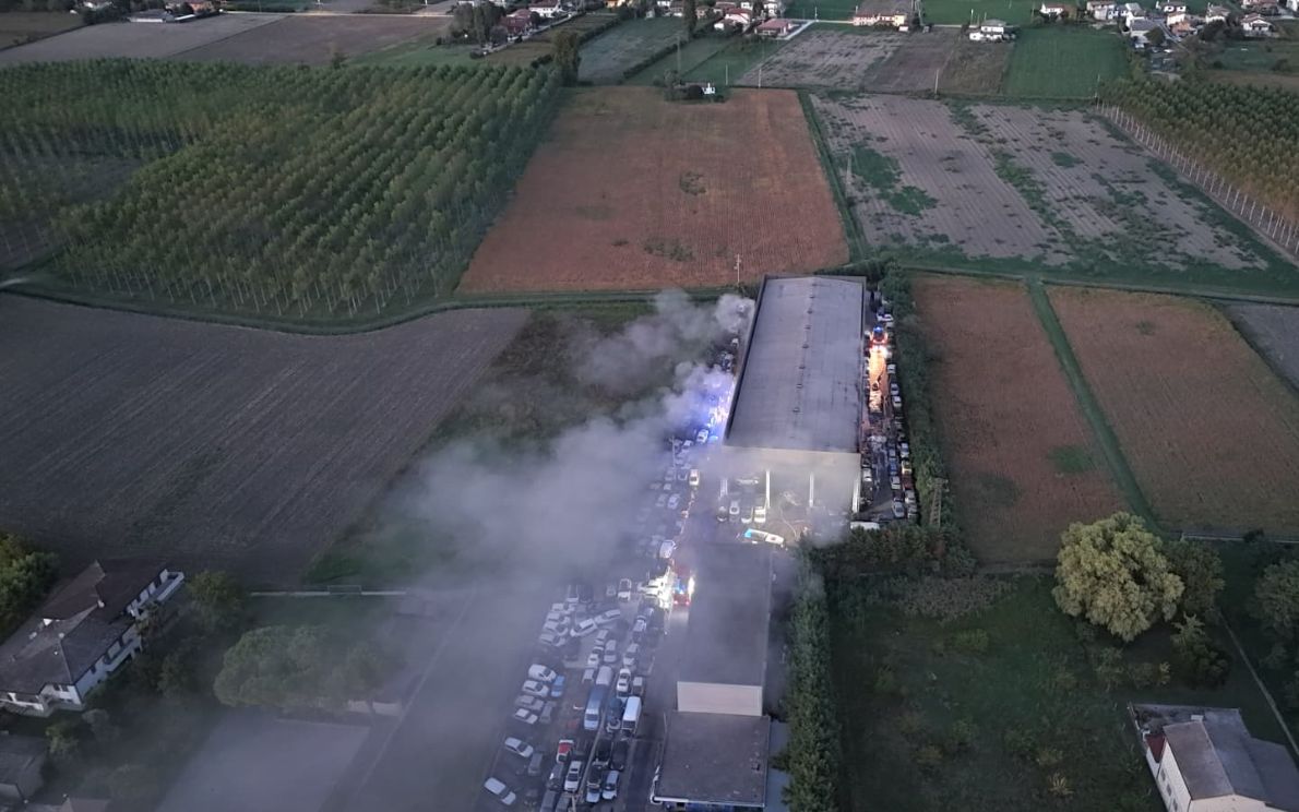 Incendio azienda di Solesino
